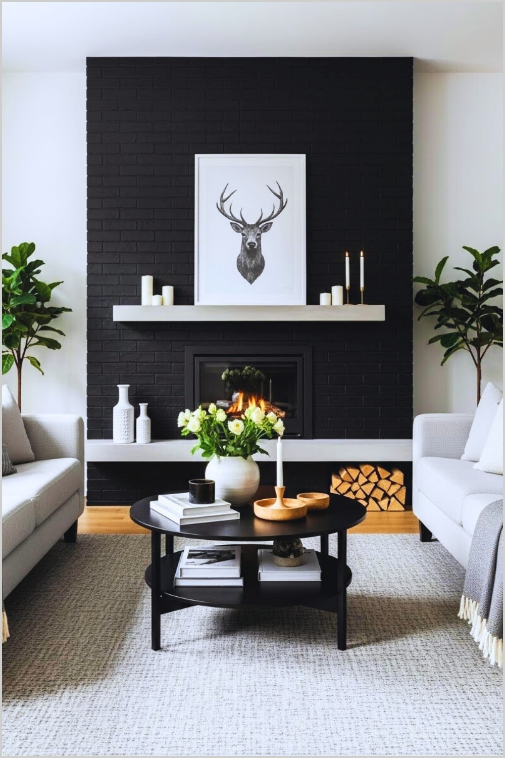 Modern Scandinavian Living Room Interior With A Bold Matte