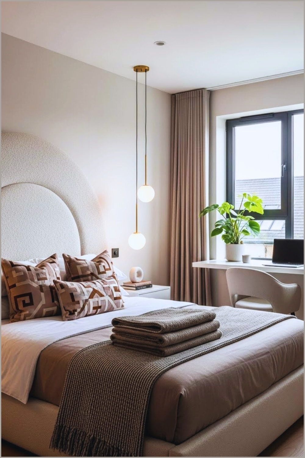 Modern Stylish Master Bedroom Interior Soft Neutral