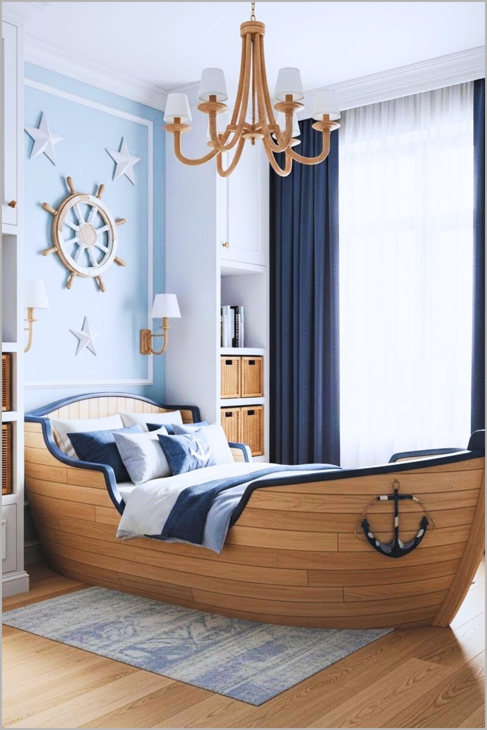 Nautical Themed Toddler Bedroom Interior Charming