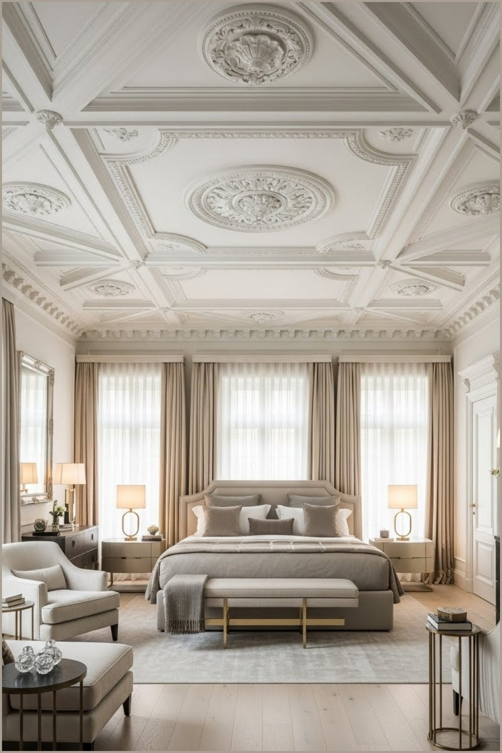Opulent Luxury Bedroom With A Richly Detailed Layered