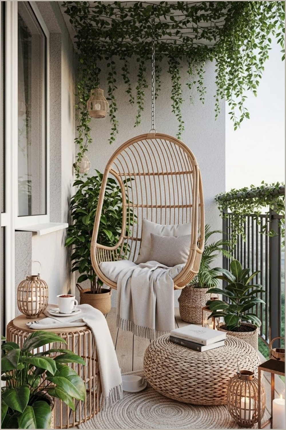 Peaceful Balcony Setup Turns A Small Outdoor Space