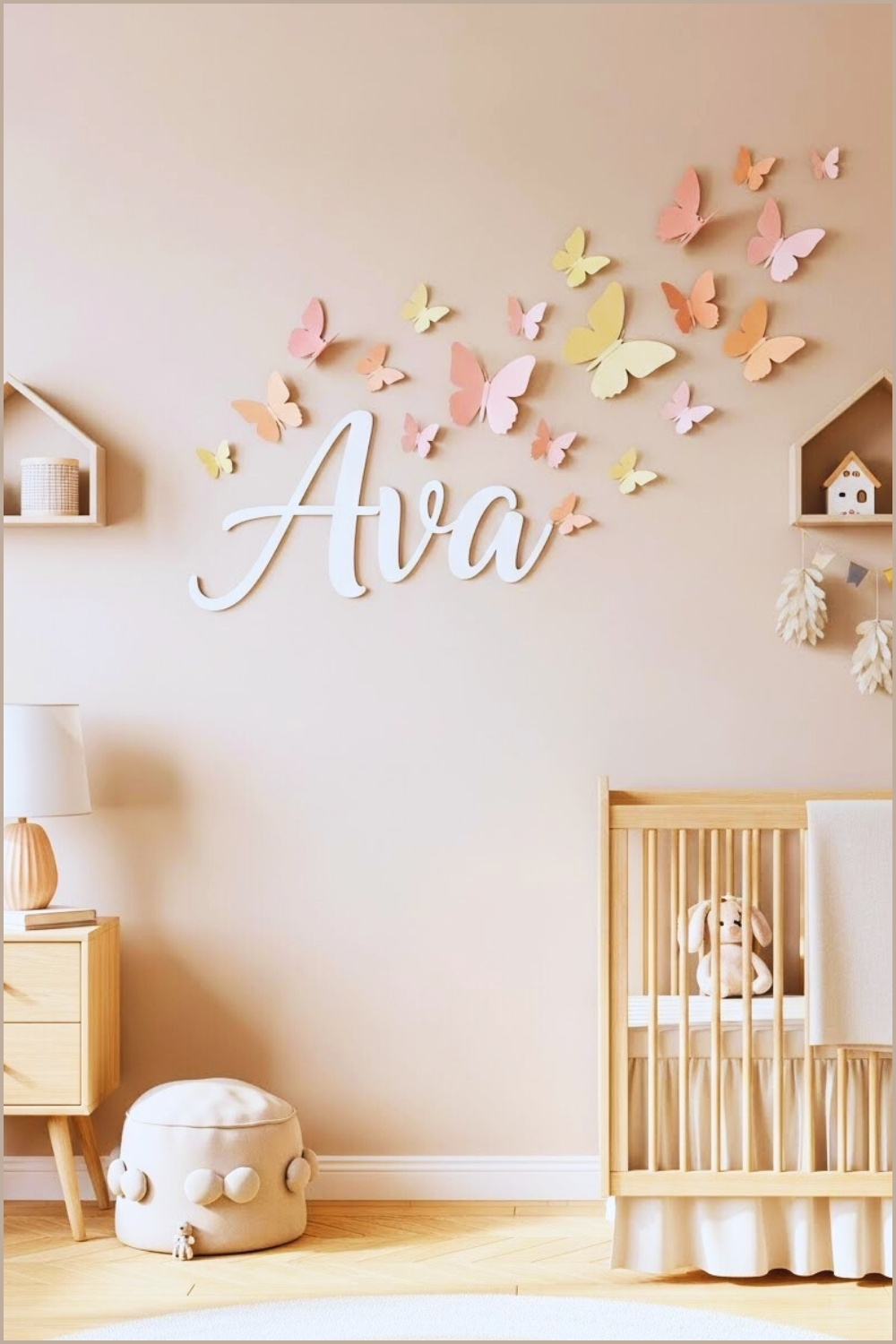 Personalized Butterfly Nursery Wall Decor Featuring