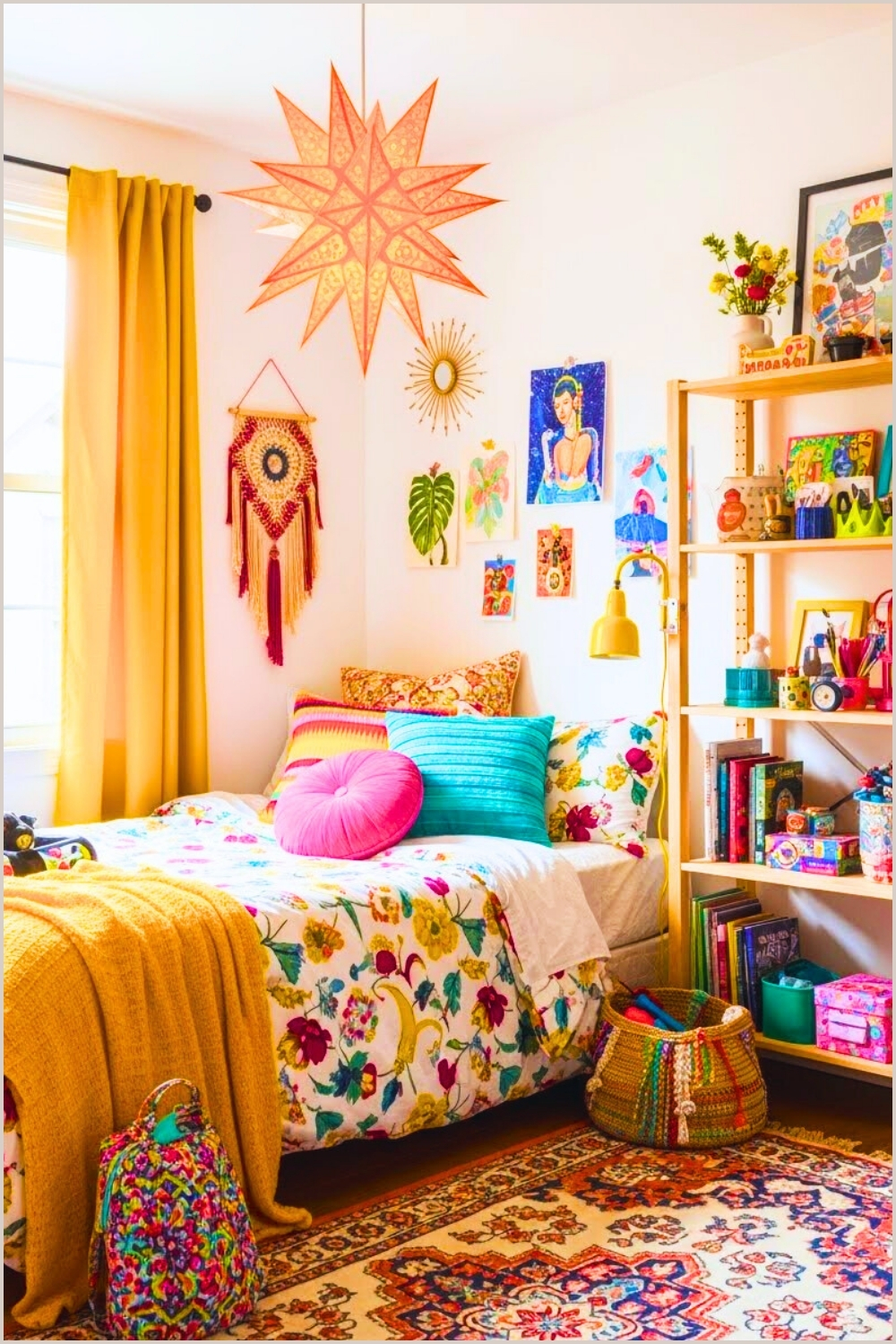 Playful Colorful Bedroom With Fun Accessories And Decor