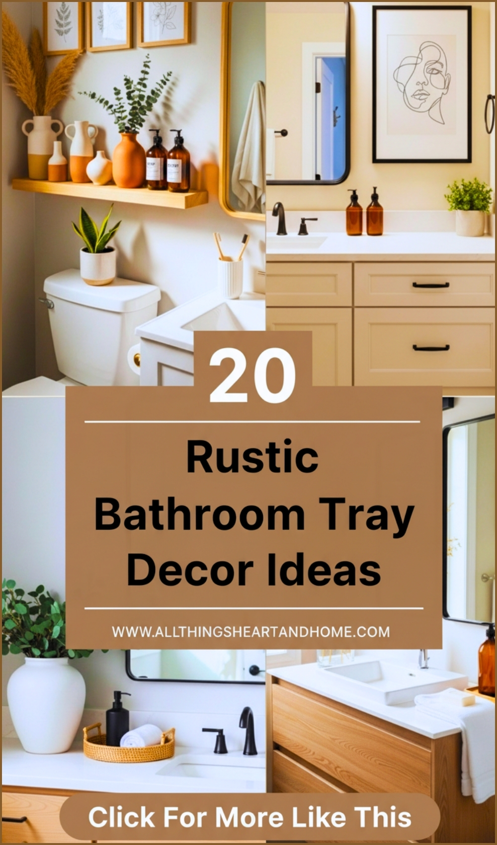 Rustic Bathroom Tray Decor Ideas