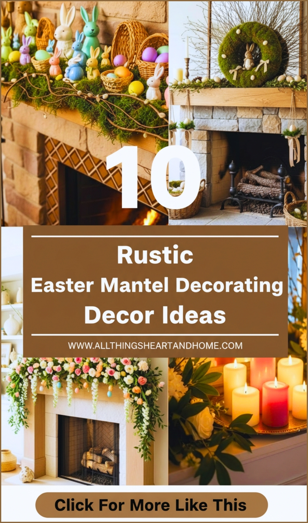 Rustic Easter Mantel Decorating Decor Ideas