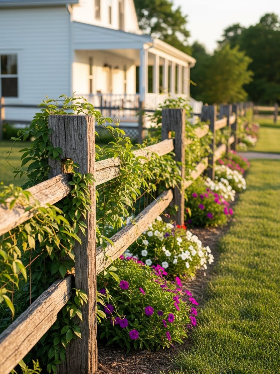Rustic Farmhouse Garden Fence Made From Reclaimed