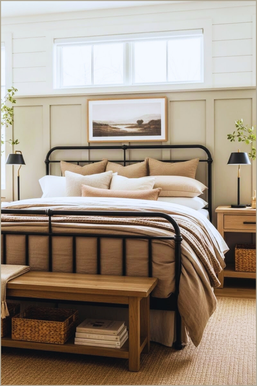 Rustic Modern Farmhouse Bedroom Interior