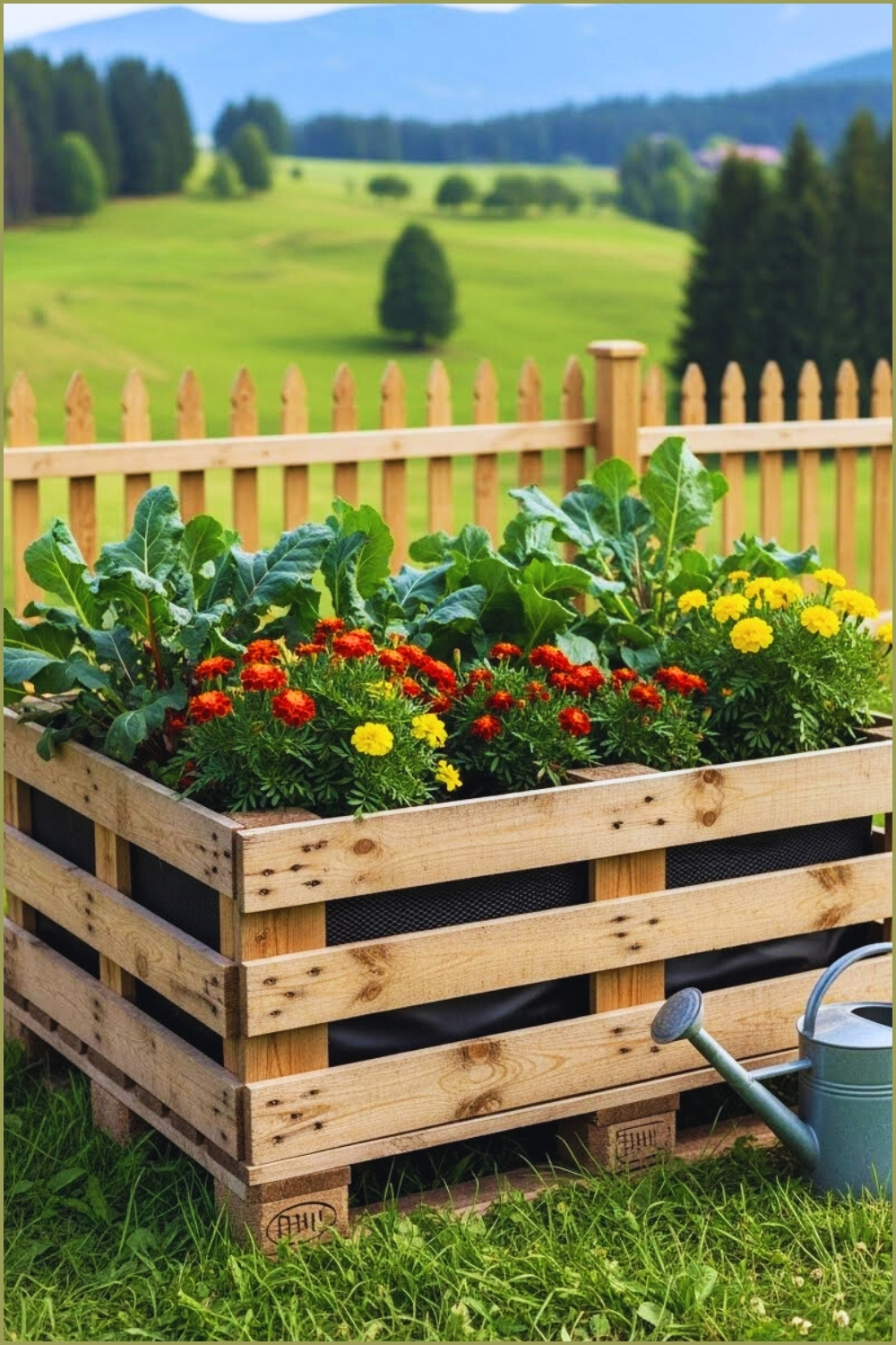 Rustic Raised Garden Bed Made From Repurposed Wooden