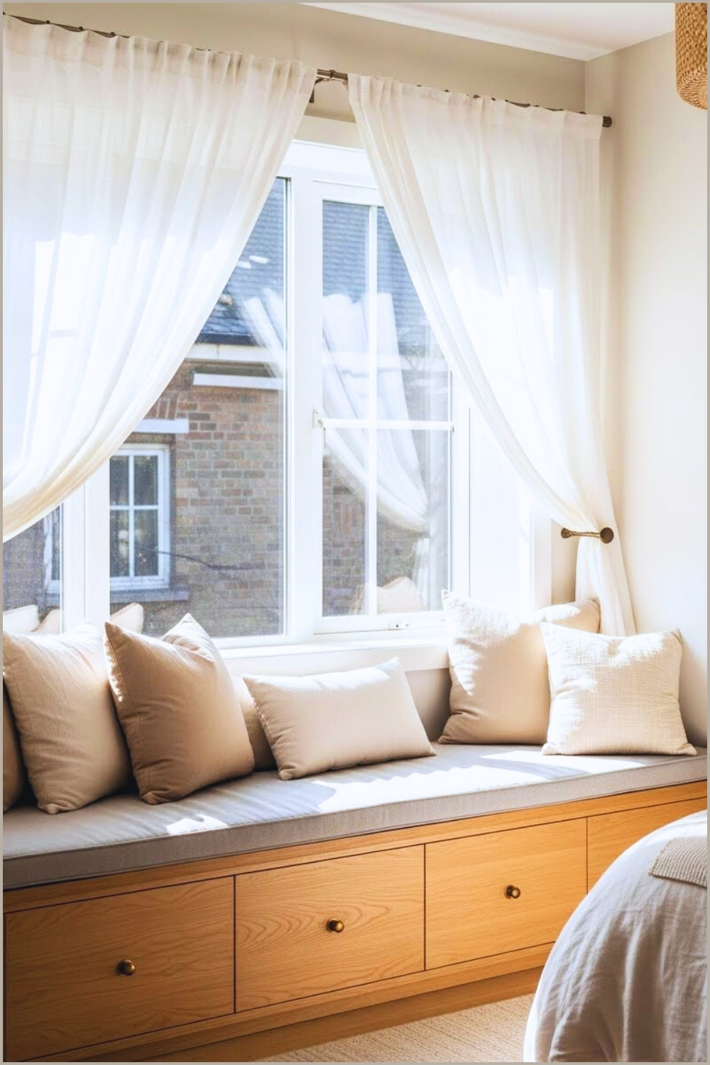 Scandinavian Bedroom Window Bench Seating