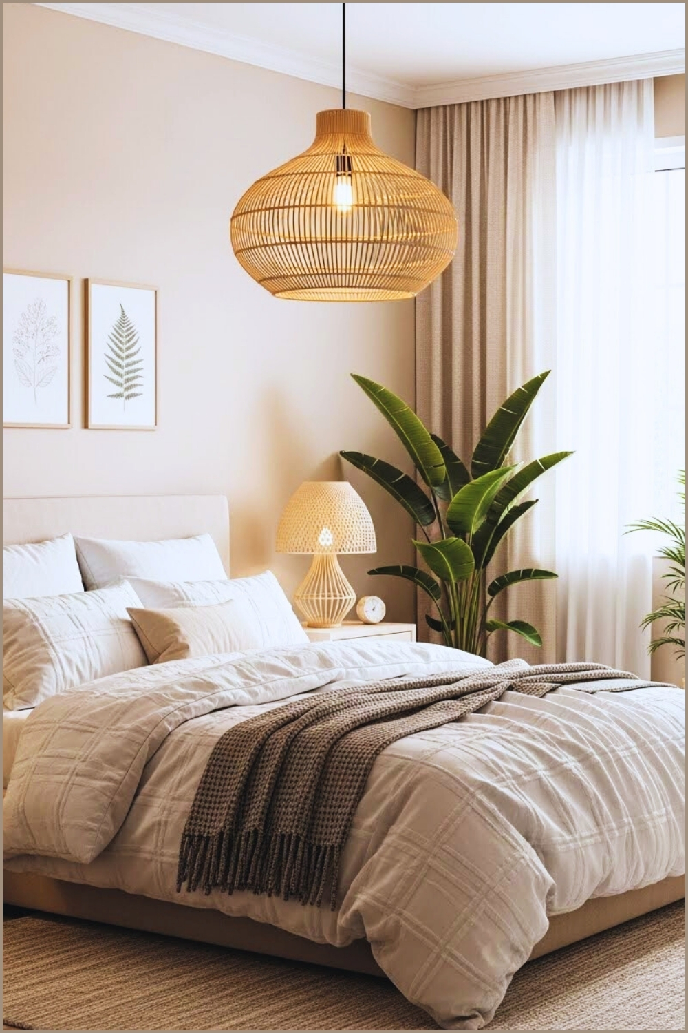 Serene Modern Bedroom With Warm Beige And Soft