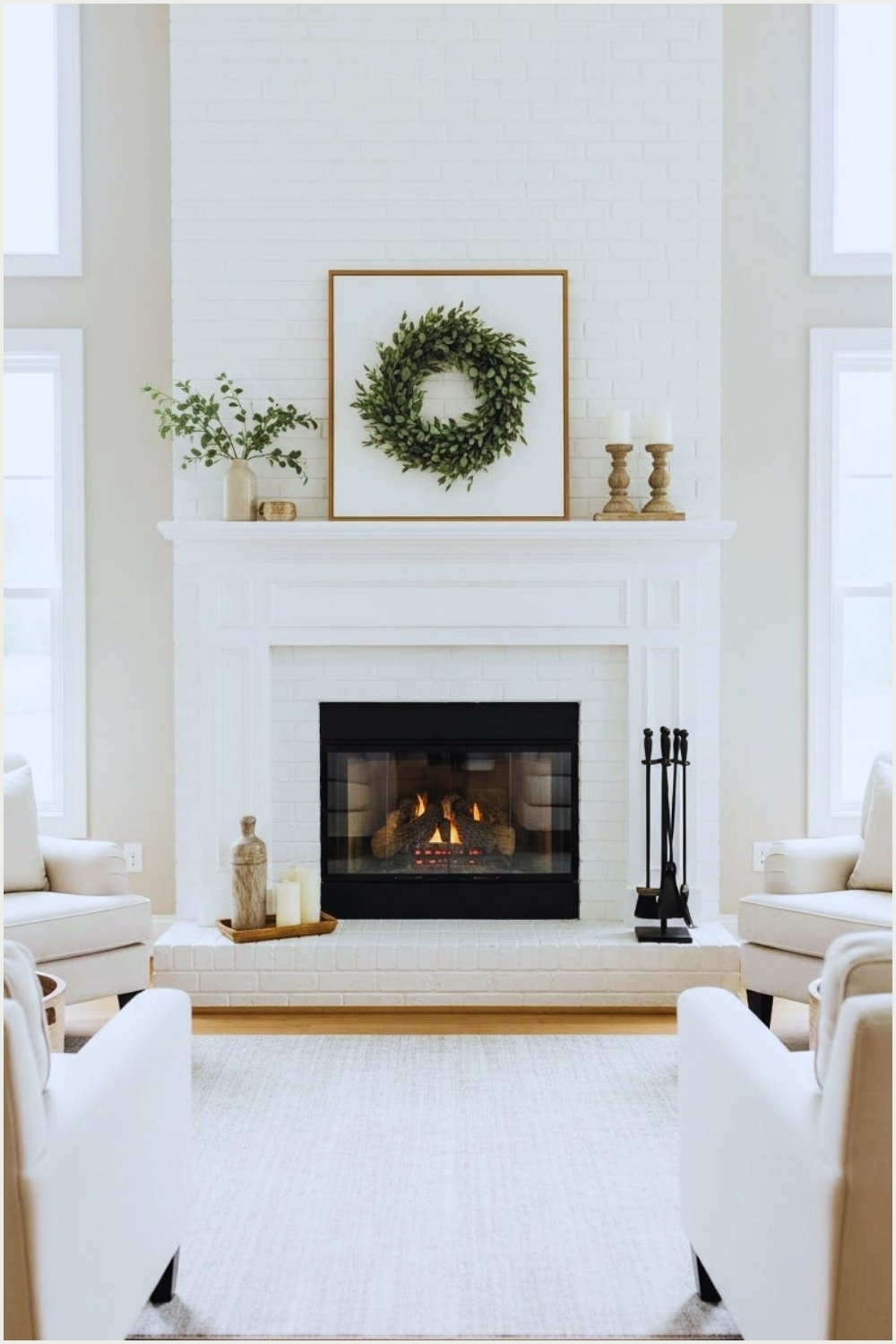 Serene Neutral Living Room With A Crisp White Painted