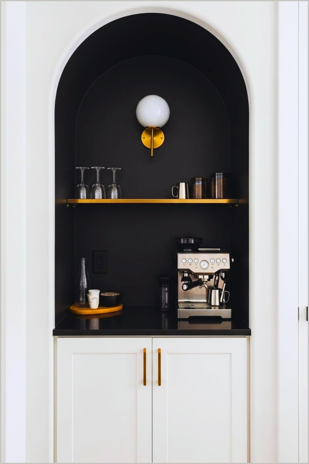 Sleek Built-in Coffee Nook Feels Calm, Modern, And Intentional
