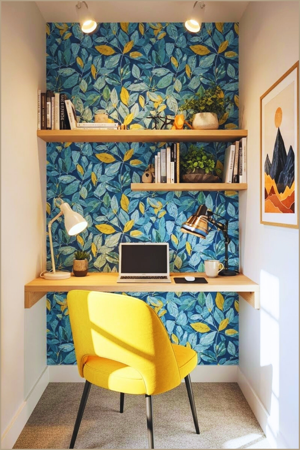 Small Cozy Office Nook In A Narrow Closet Space