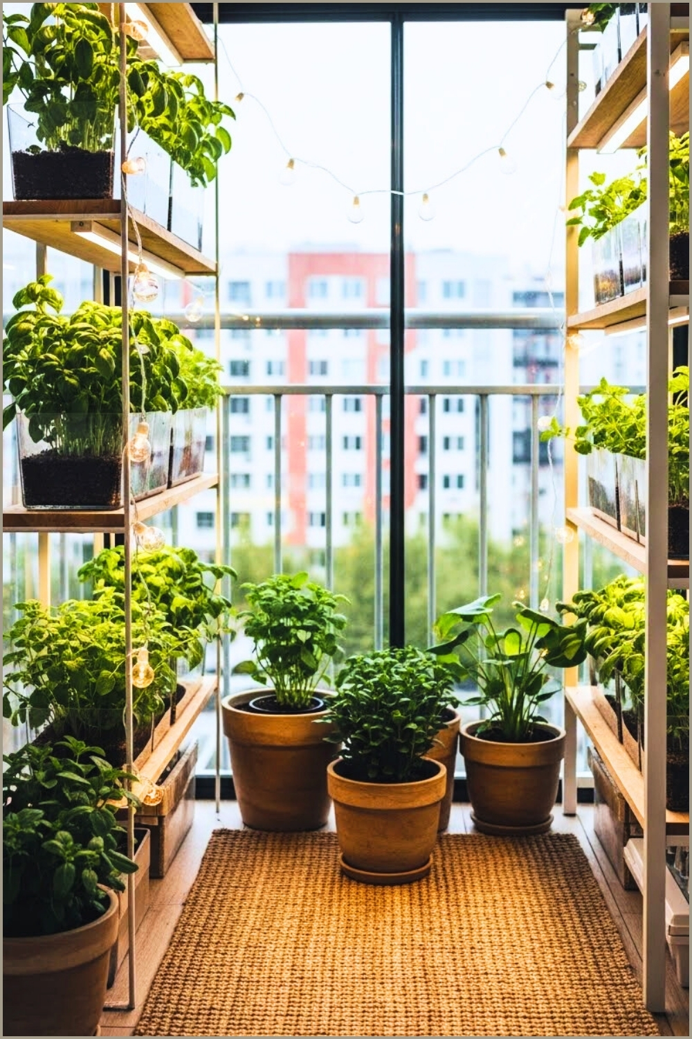 Small Modern Balcony Greenhouse With Tall Vertical