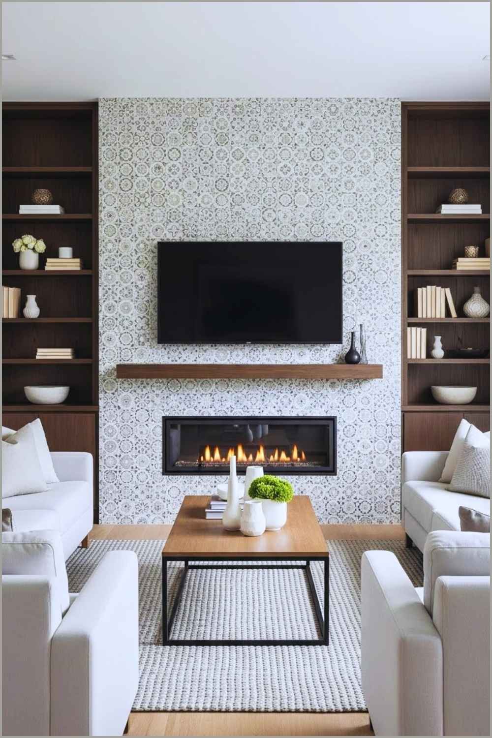 Sophisticated Modern Living Room With A Statement Fireplace