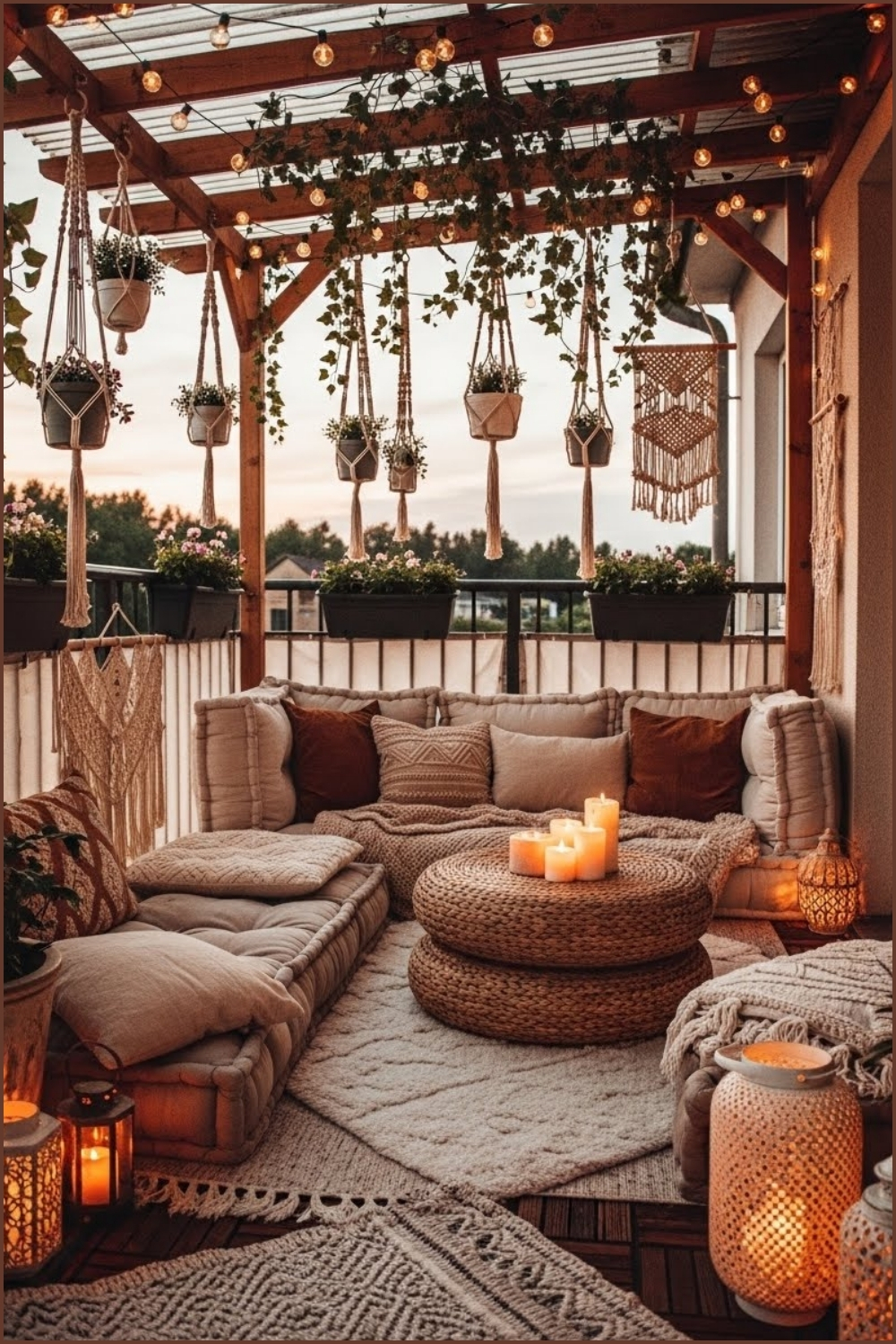 Stunning Boho Balcony Creates The Perfect Sunset