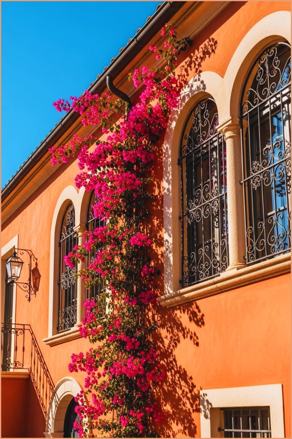 Sunlit Mediterranean Villa Exterior With A Warm