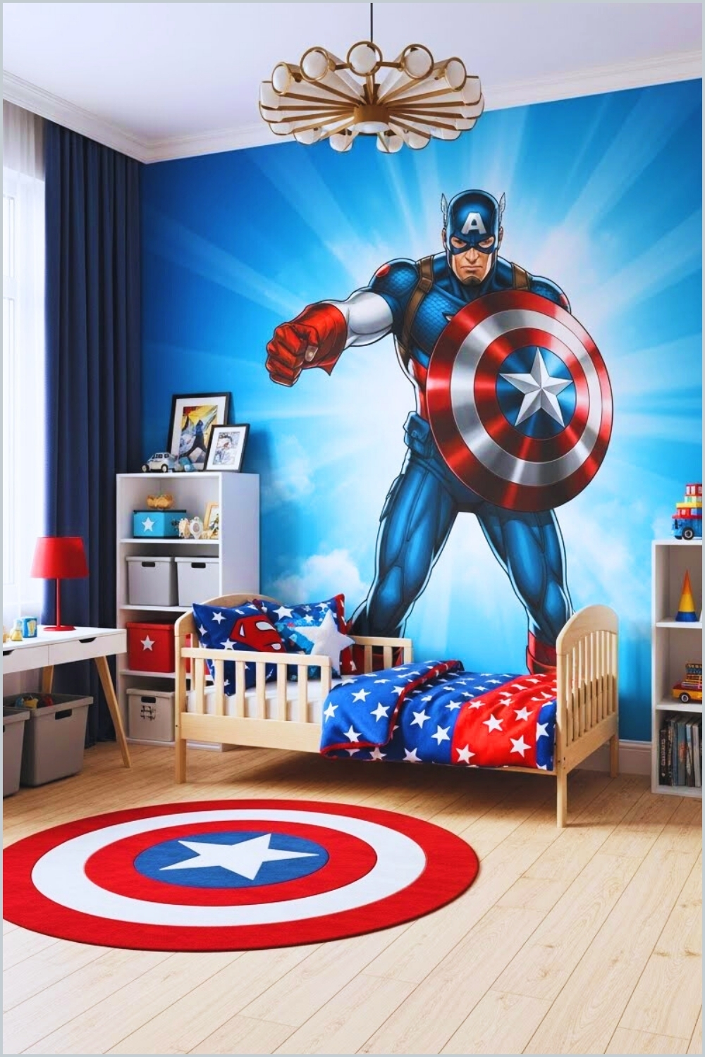 Superhero Themed Toddler Bedroom Interior Bold