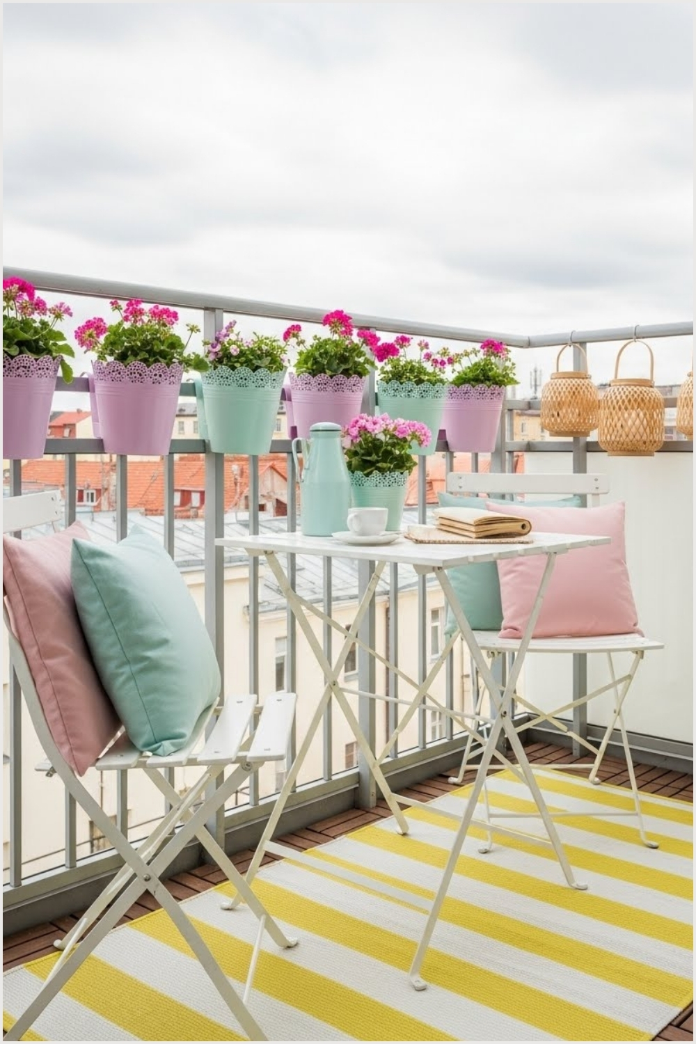 Sweet And Airy Balcony Feels Like A Mini Garden Cafe