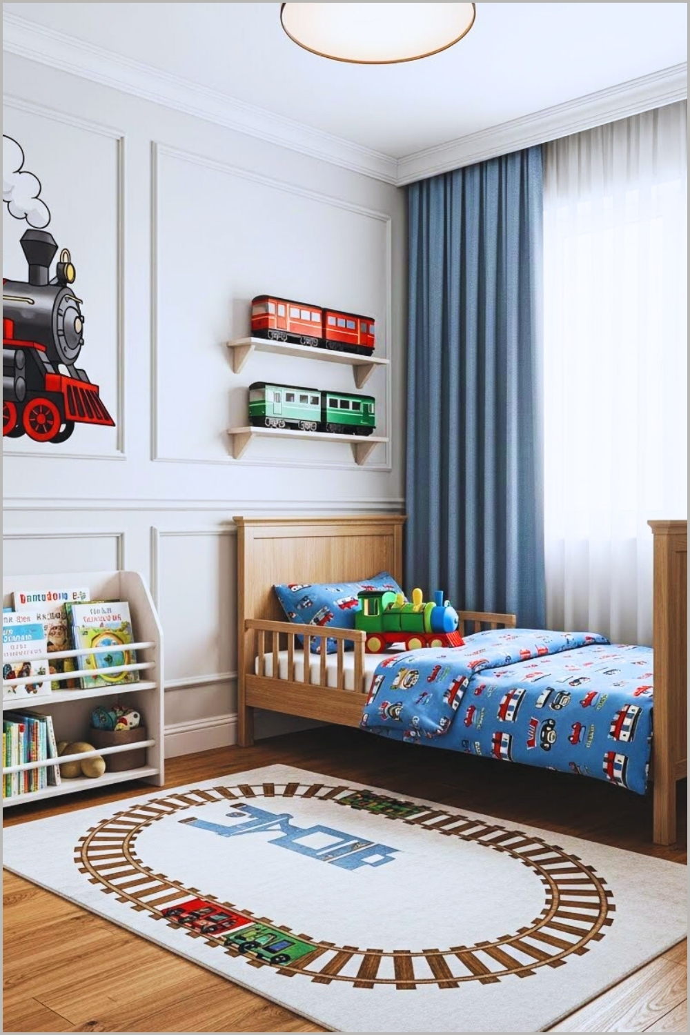 Train Themed Toddler Bedroom Interior Charming