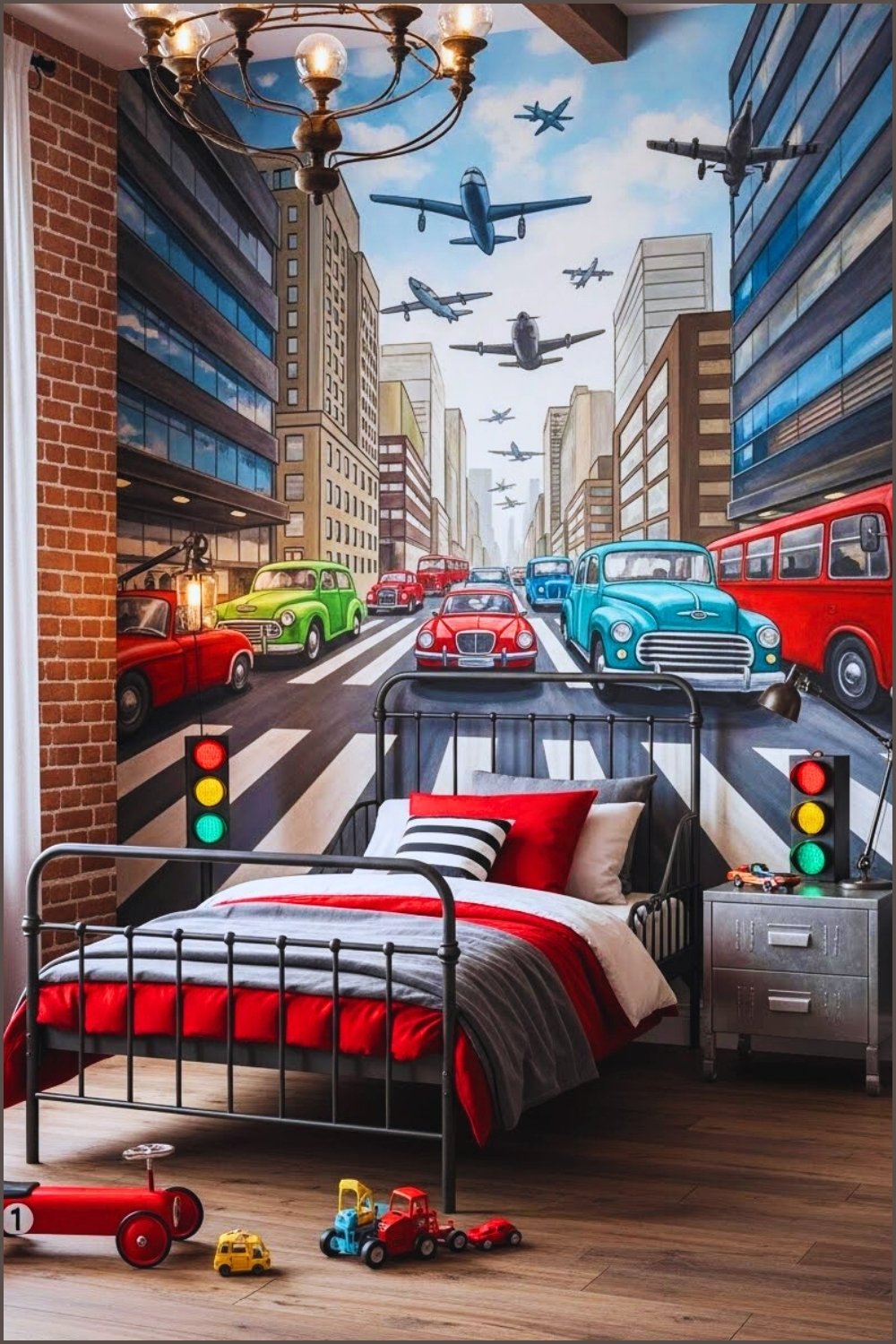 Transportation Themed Children S Bedroom With A Large