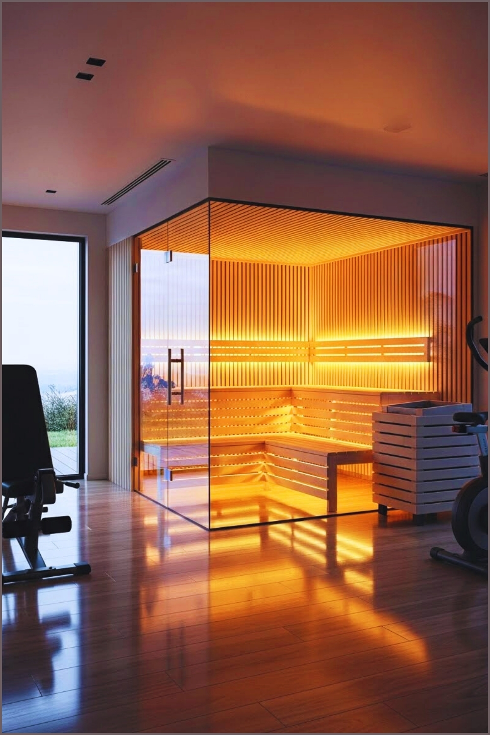 Ultra Luxury Home Wellness Space With Glass Enclosed Saun