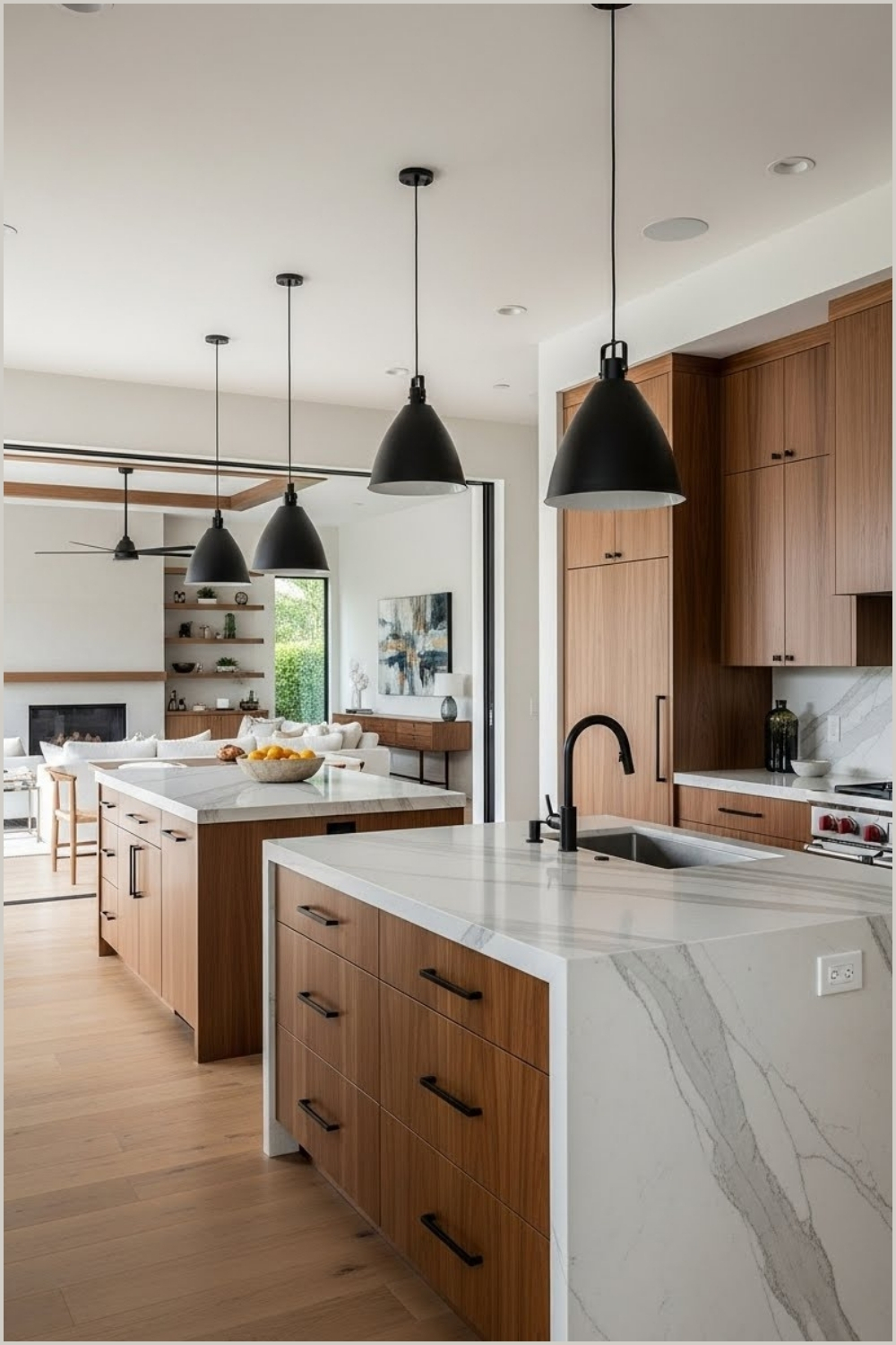 Ultra Luxury Modern Open Concept Kitchen With Dual Oversized