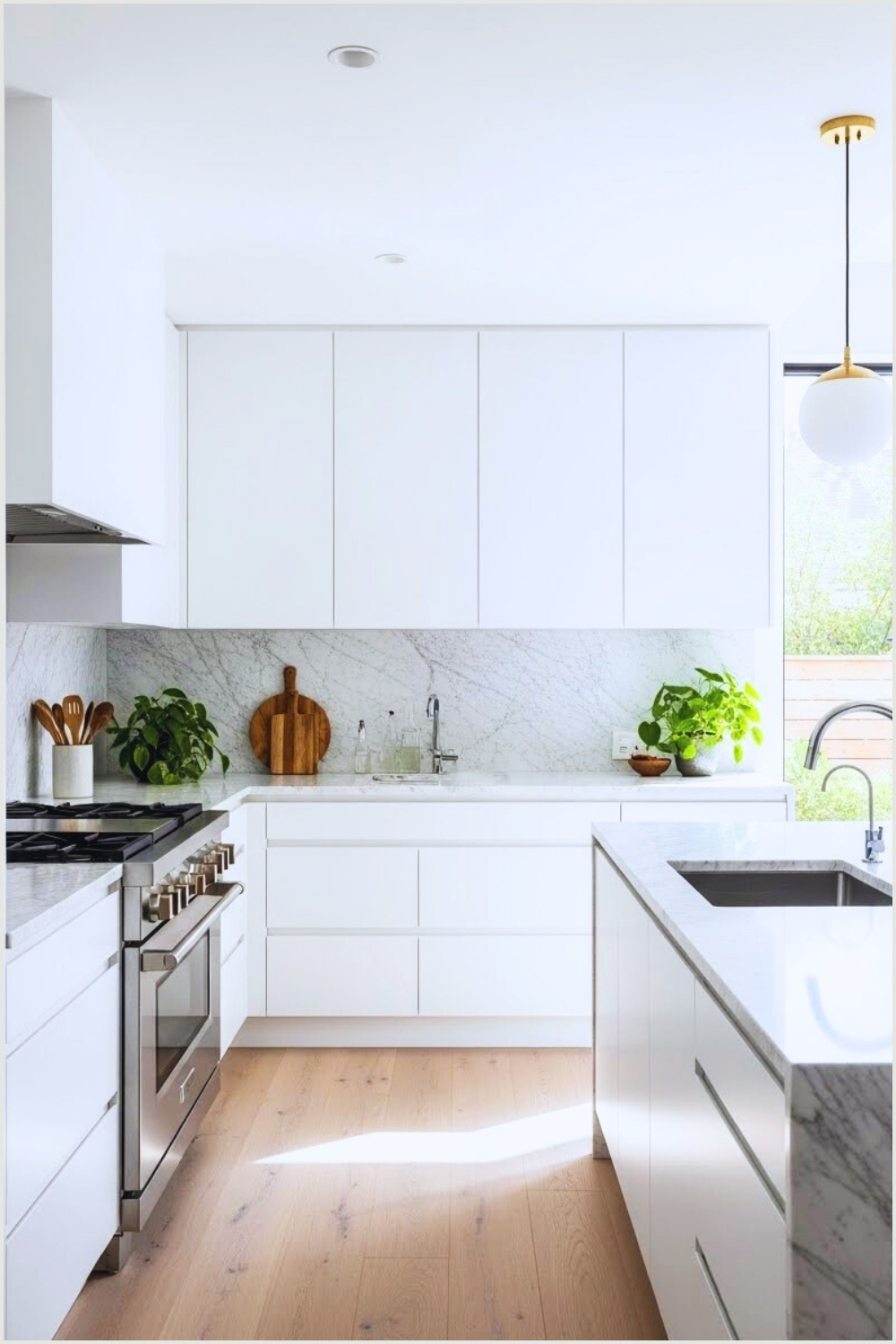 Ultra Modern Minimalist White Kitchen Interior