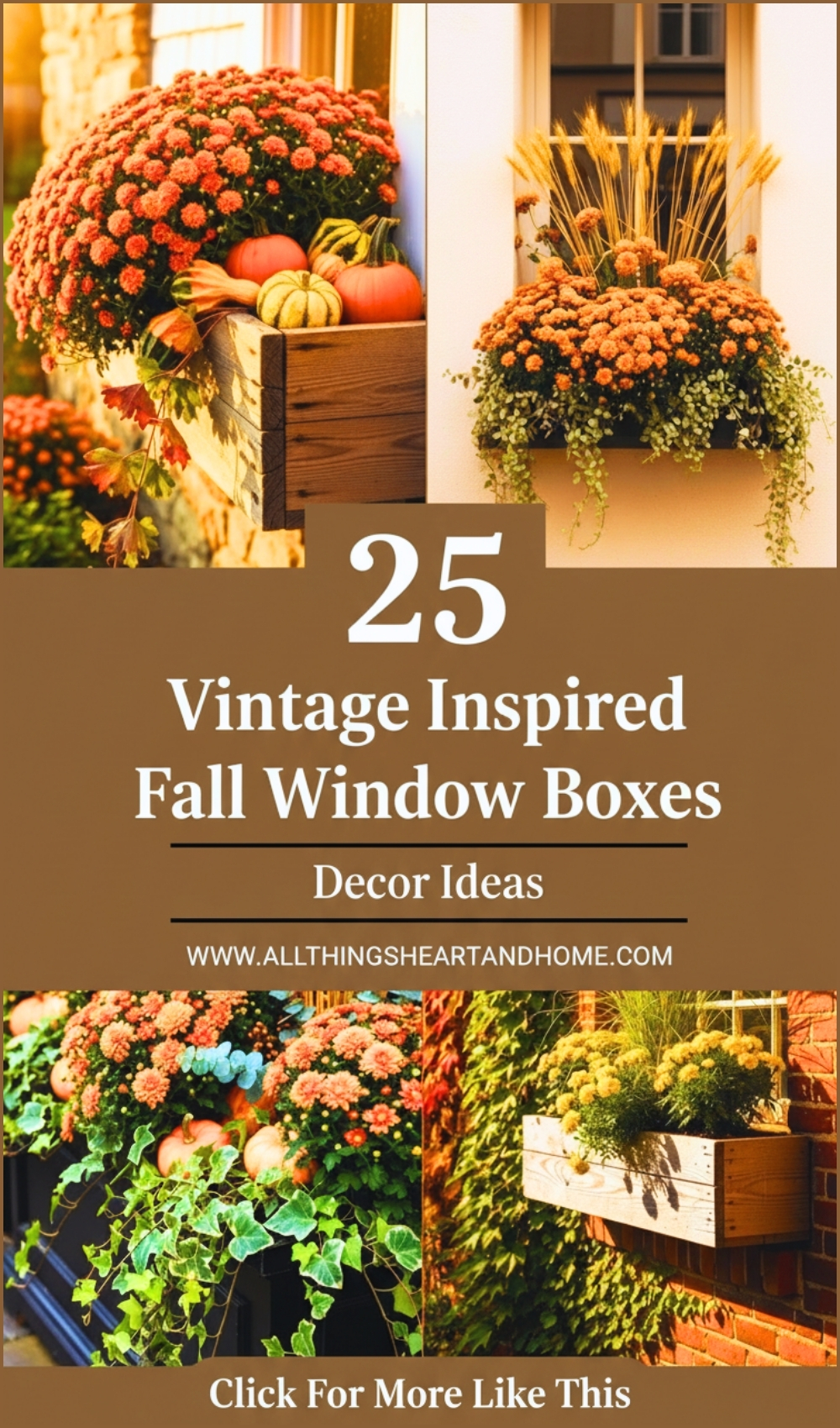 Vintage Inspired Fall Window Boxes Decor Ideas