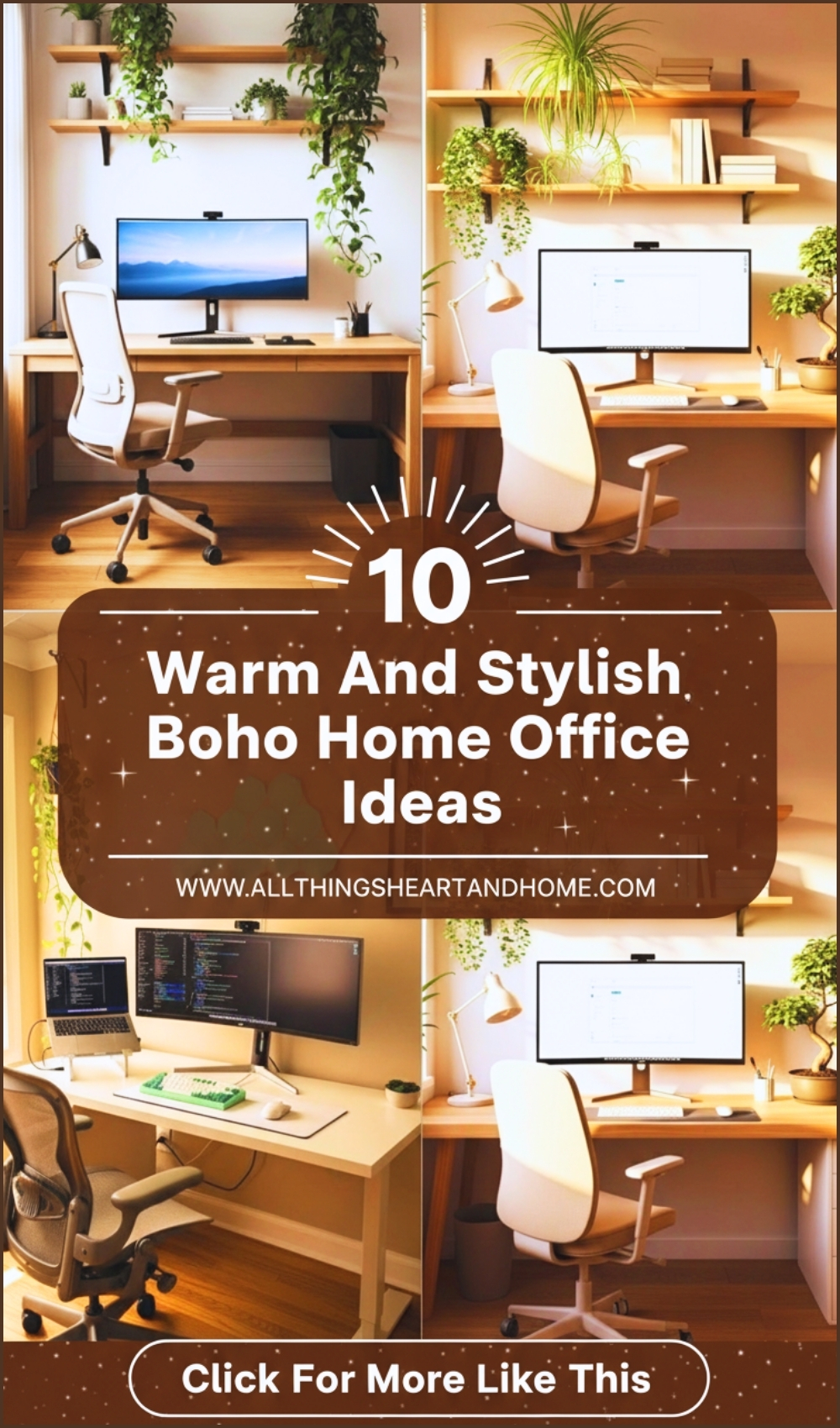 Warm And Stylish Boho Home Office Decor Ideas (1)