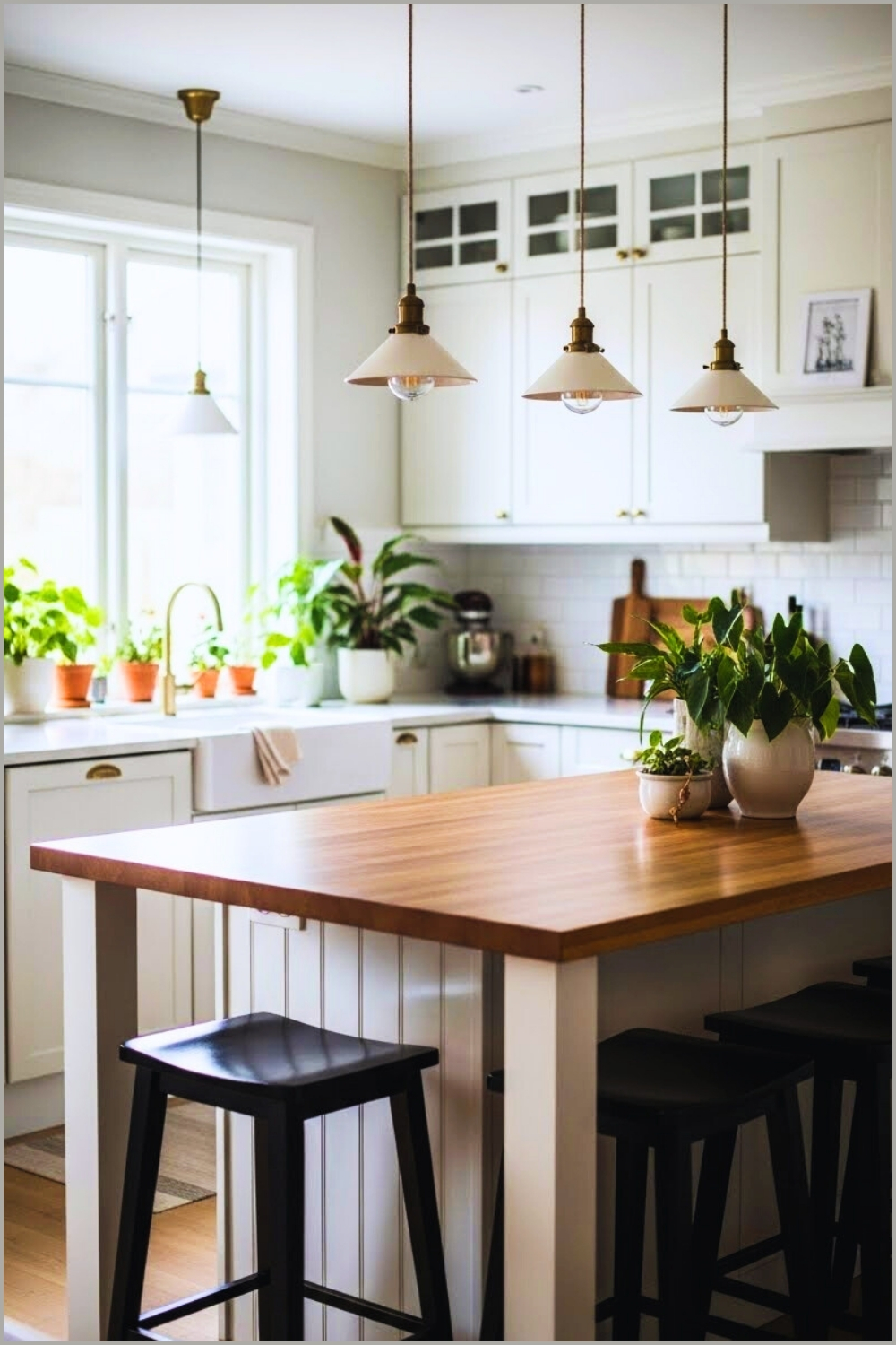 Warm Scandinavian Kitchen With White Shaker Cabinets