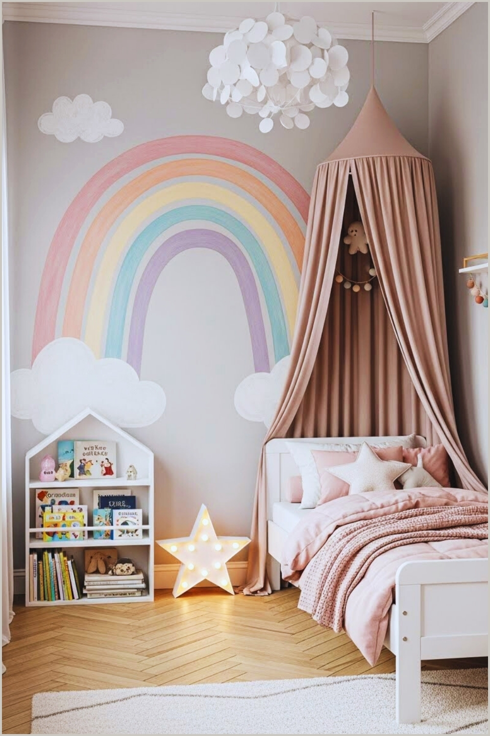 Whimsical Children S Bedroom With A Large Hand Painted