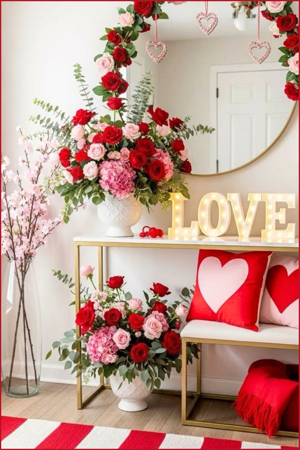 Elegant Valentine Entryway Decor