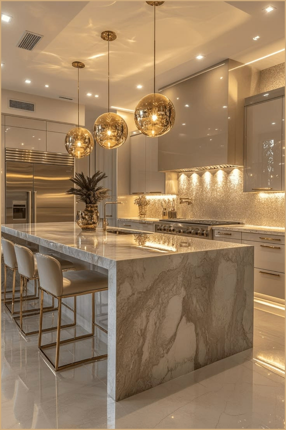 Golden Glow Luxury Kitchen