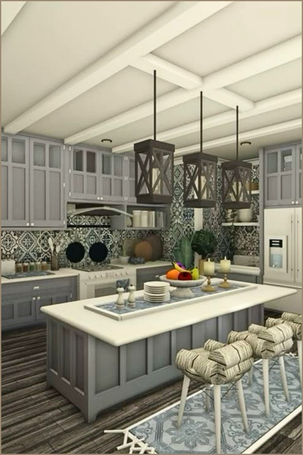 Patterned Grey Kitchen