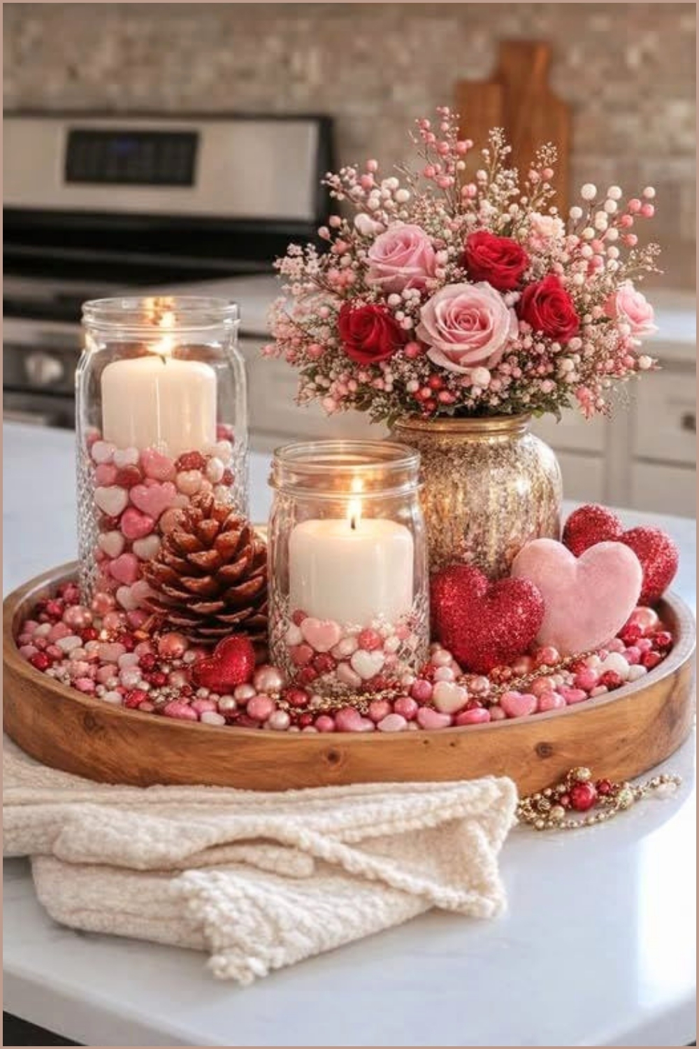 Sweet Valentine Candle Centerpiece