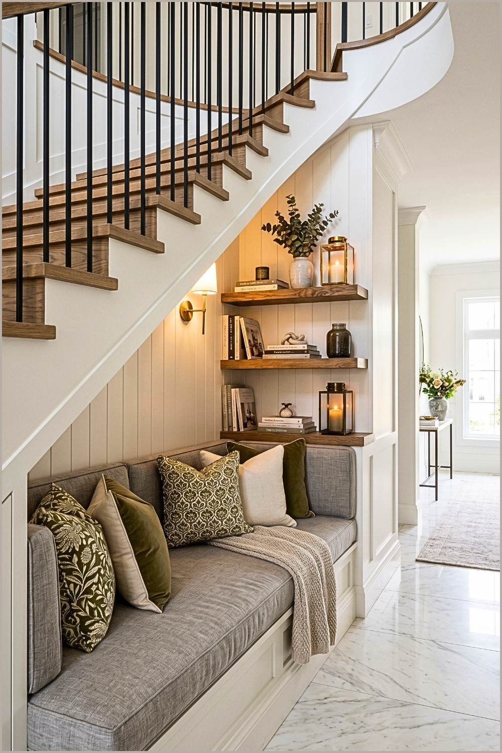 Cozy Hallway Seating Nook