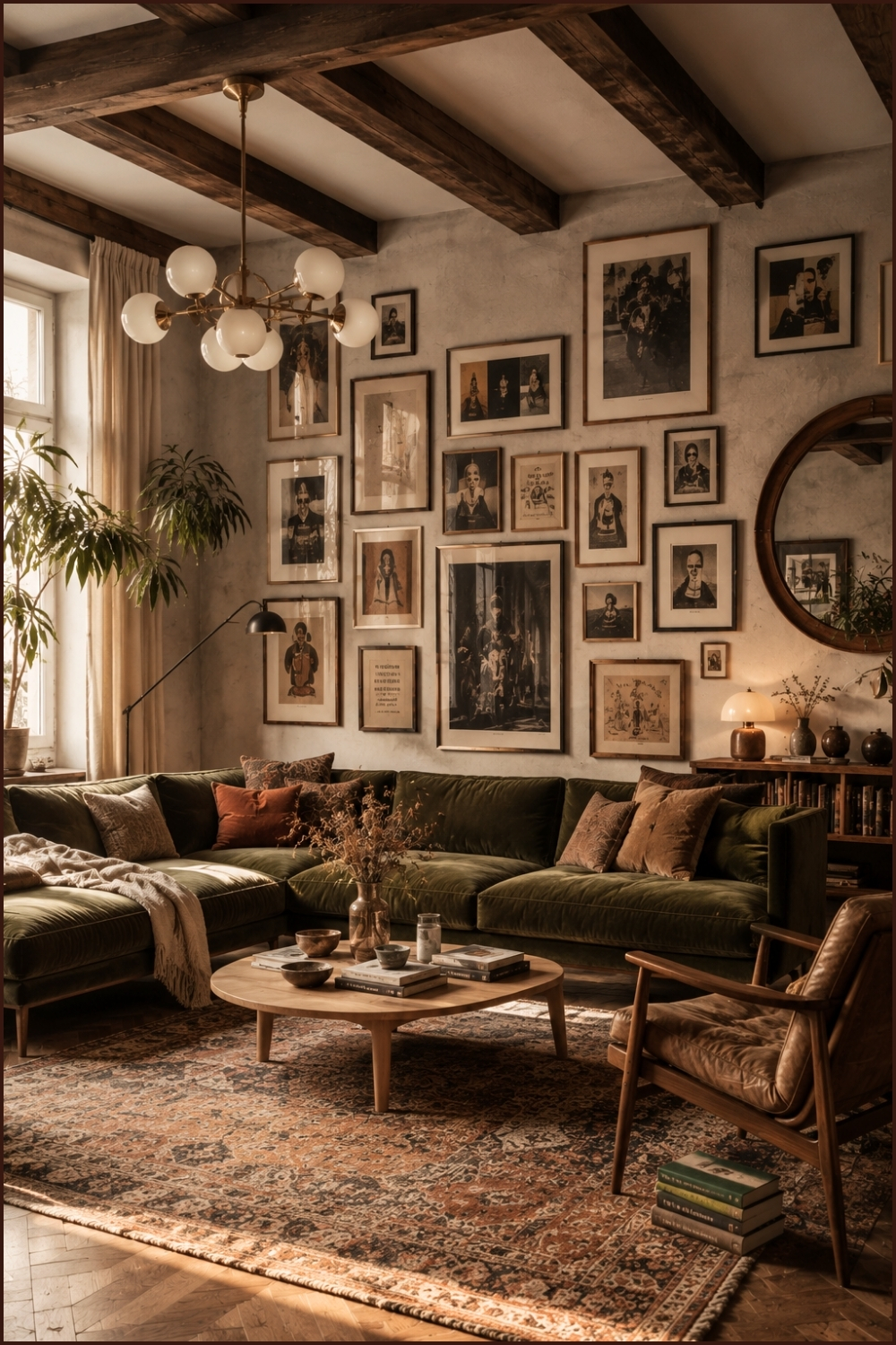 Create a Gallery Wall With Eclectic Frames for Vintage Cozy Design