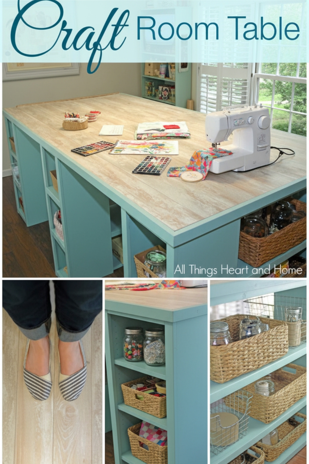 DIY Craft Room Table With Storage