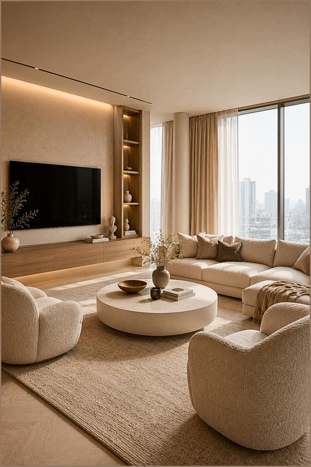 Elegant Beige TV Lounge