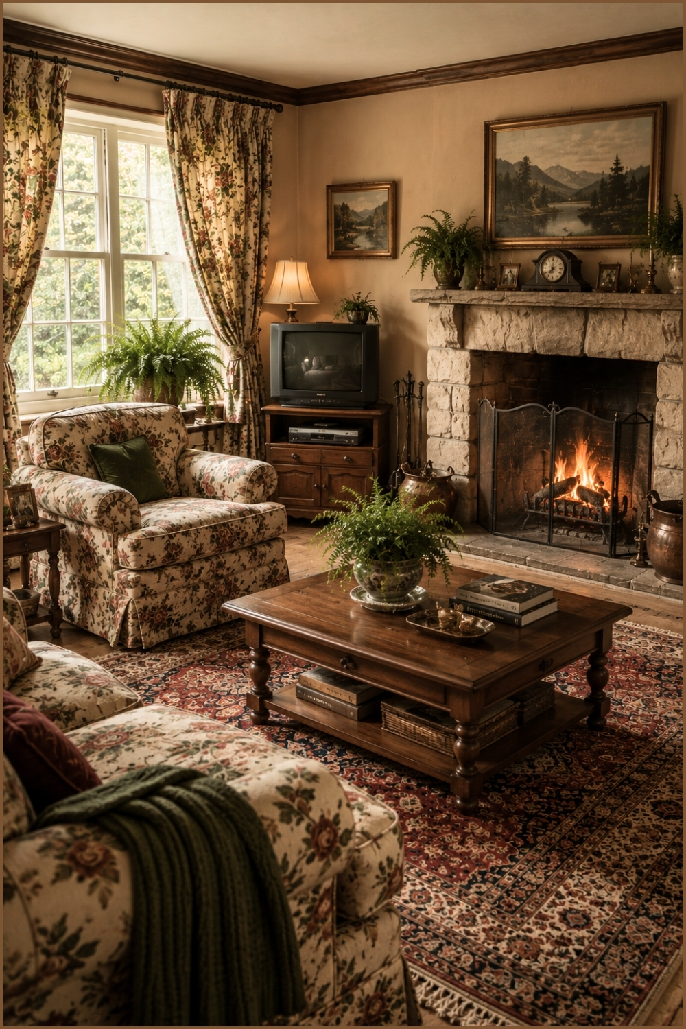Introduce Floral Upholstery and Coordinated Curtains for Cozy Charm