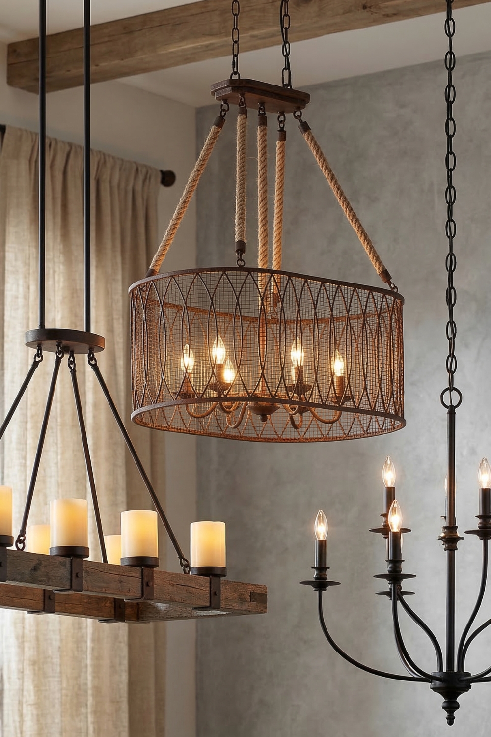 Lighting Over a Farmhouse Dining Table