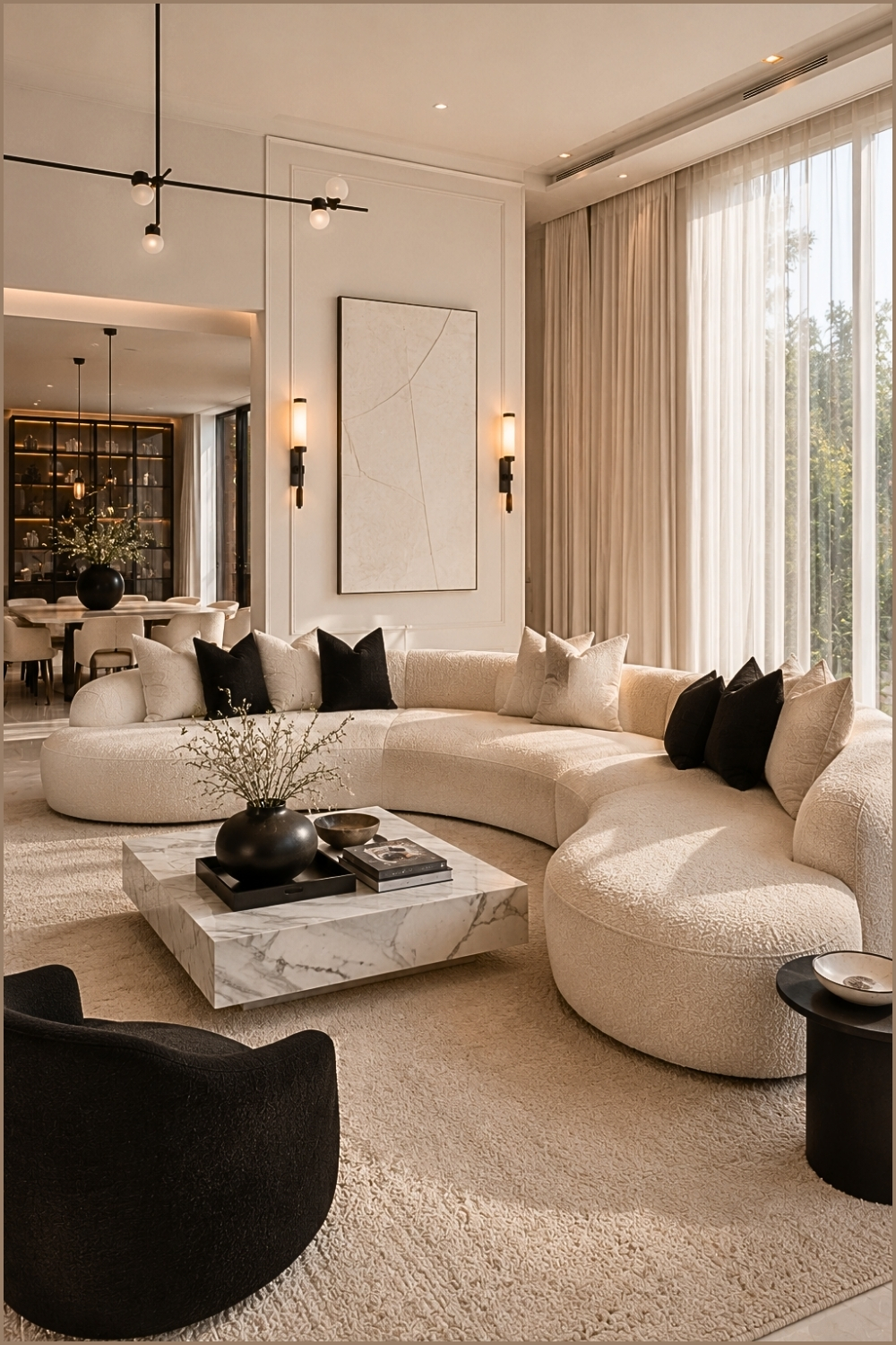 Luxe Bouclé Sectional Living Room