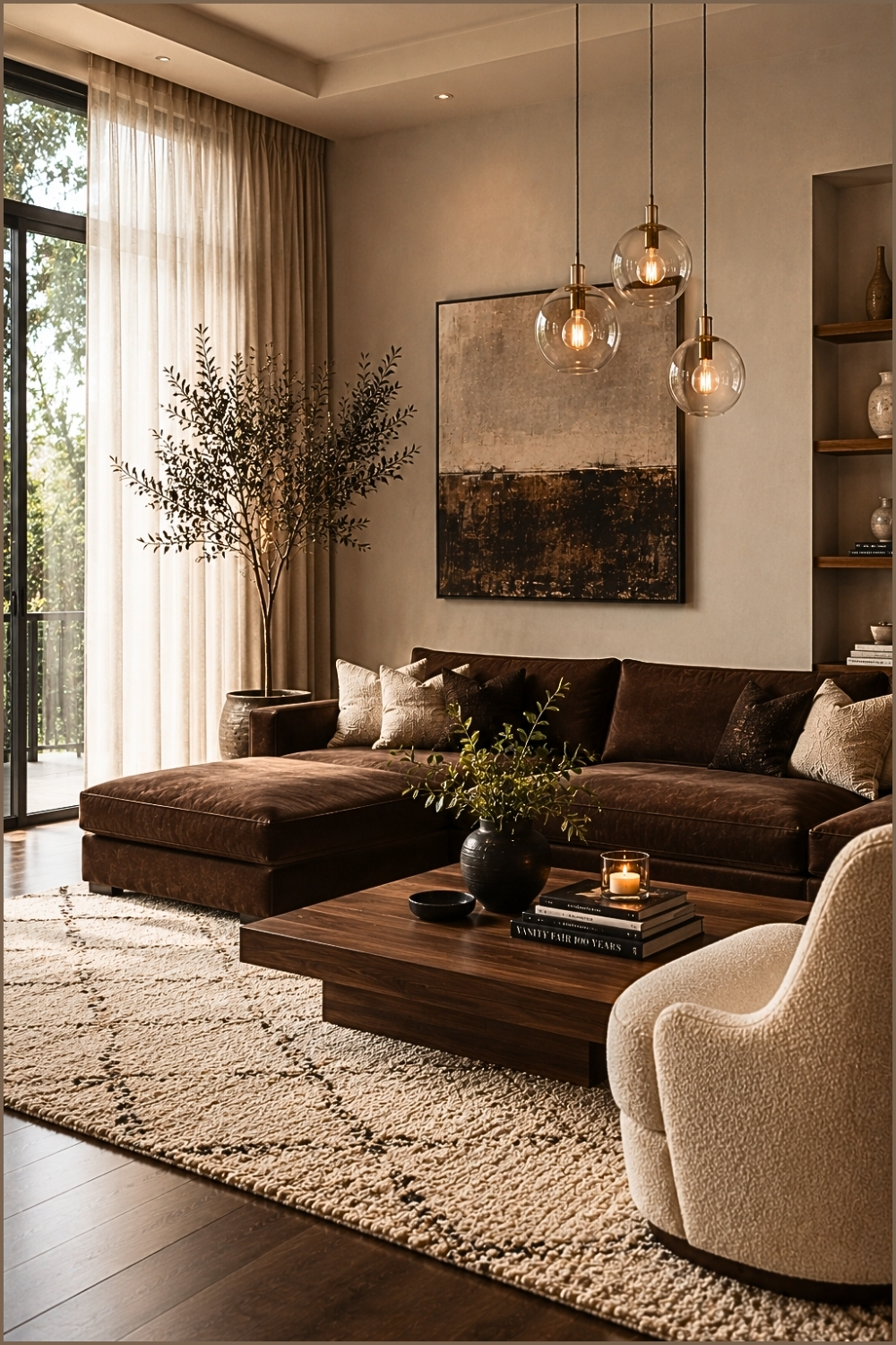 Minimalist Warm Neutral Living Room