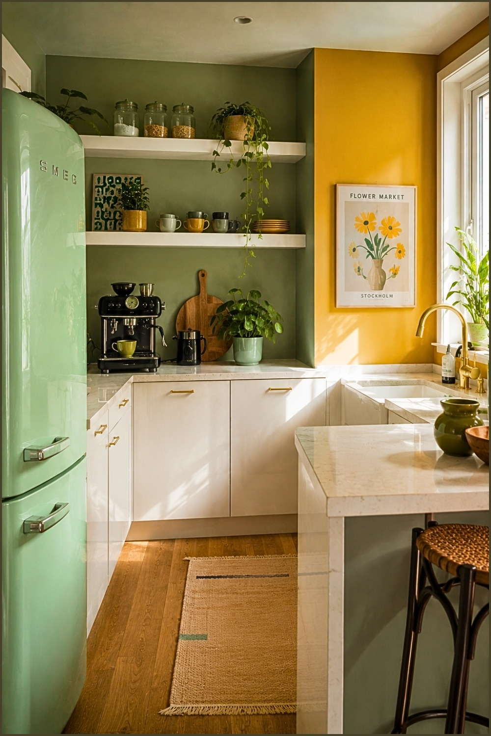Mint Green Retro Fridge Kitchen
