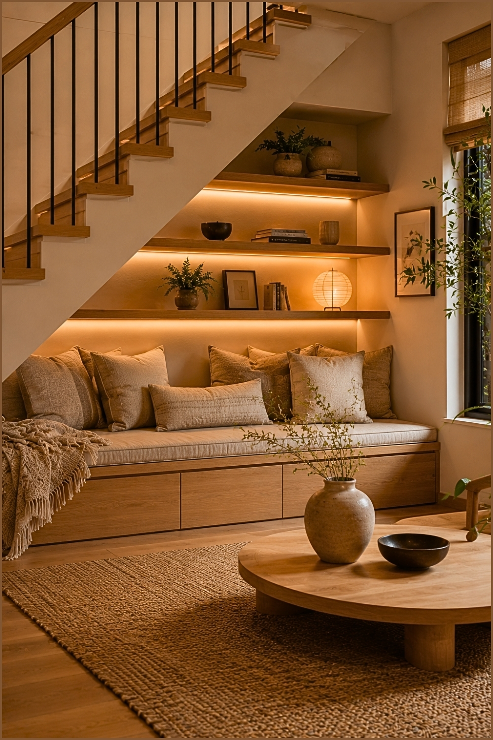 Modern Japandi Staircase Lounge
