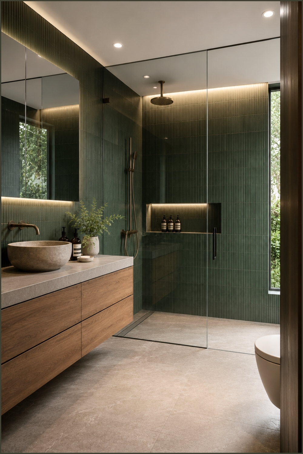 Modern Ribbed Tile Shower Room