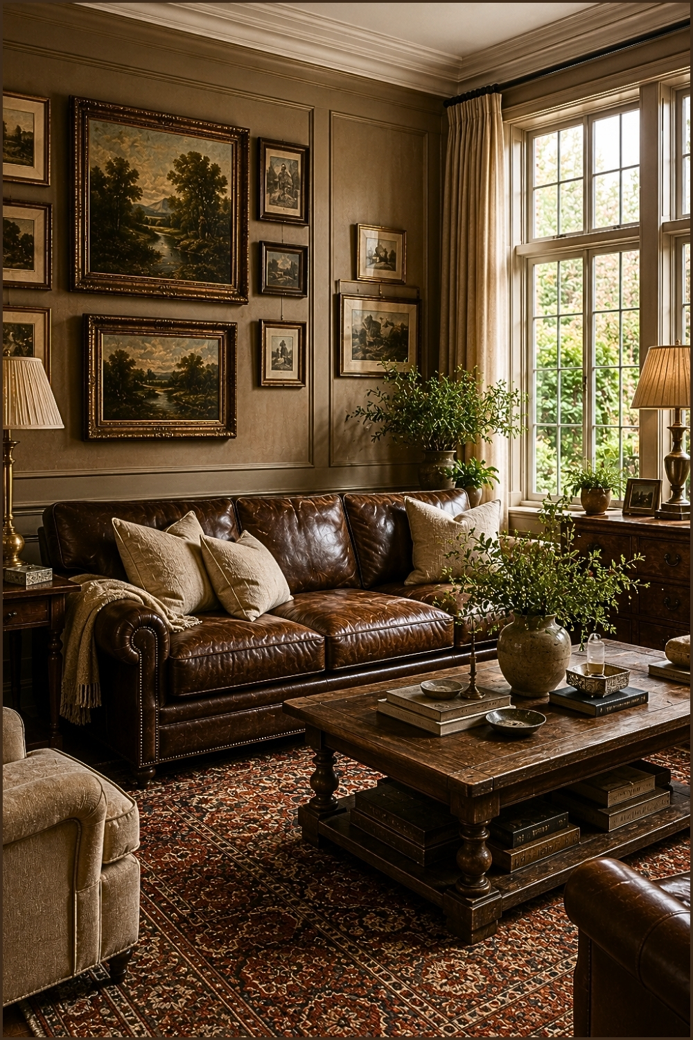 Moody English Cottage Living Room