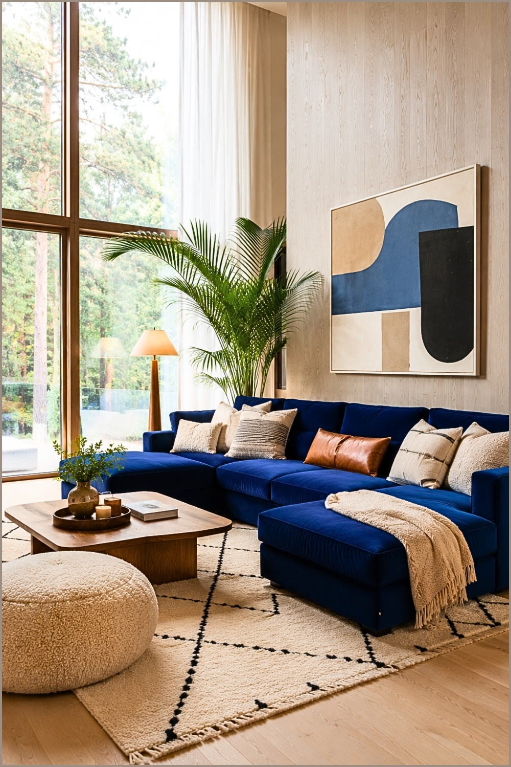 Nordic Blue Sectional Reading Nook