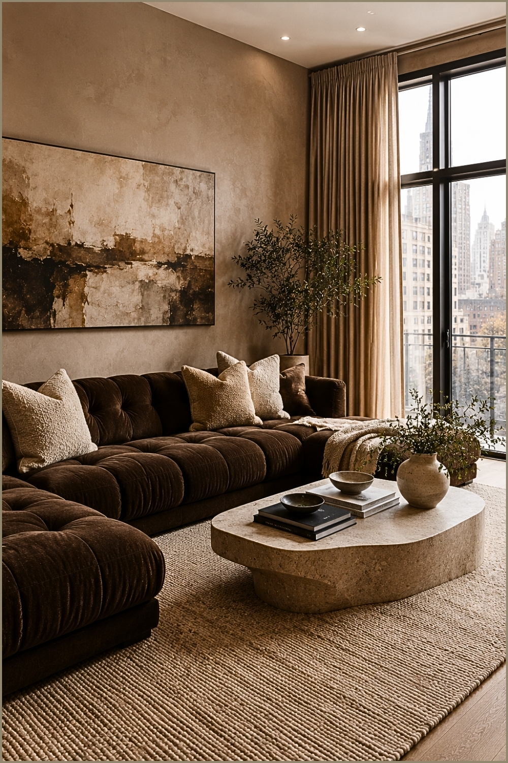 Organic Modern Brown Living Room